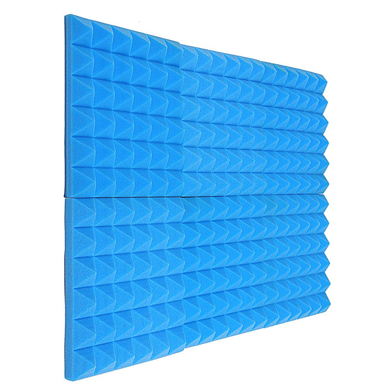 [AUSTRALIA] - Acoustic Sound Foam Panels, 2" X 12" X 12" Soundproofing Treatment Studio Wall Padding Sound Absorbing Pyramid Acoustic Treatment (12 PACK, Blue) 12 PACK 