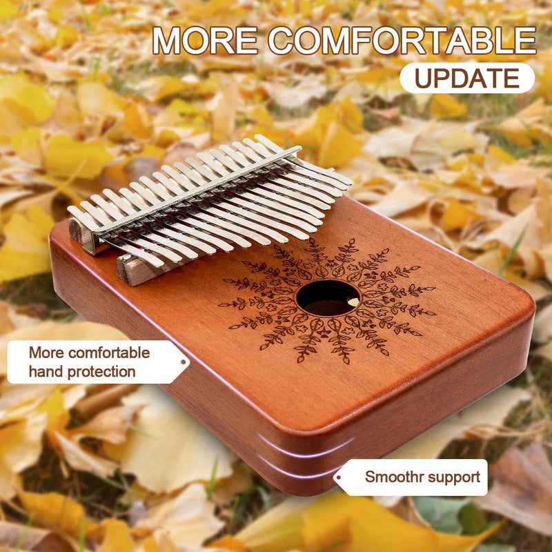 Kalimba 17 Keys Thumb Piano,Mbira Sanza Wood Finger Piano,Portable Musical Instrument with Tuning Hammer & Study Instruction,Gift for Adult Kids Beginners Professional