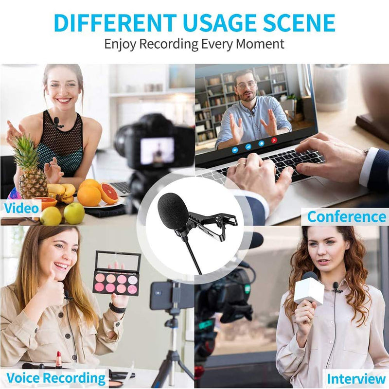 [AUSTRALIA] - Atpot Lavalier Microphone, 360°Omnidirectional Professional Condenser Mic Compatible with iPhone/iPad/iPod Touch Series for Interview, Studio, Video, Vlogging,YouTube,Recording Lighting 