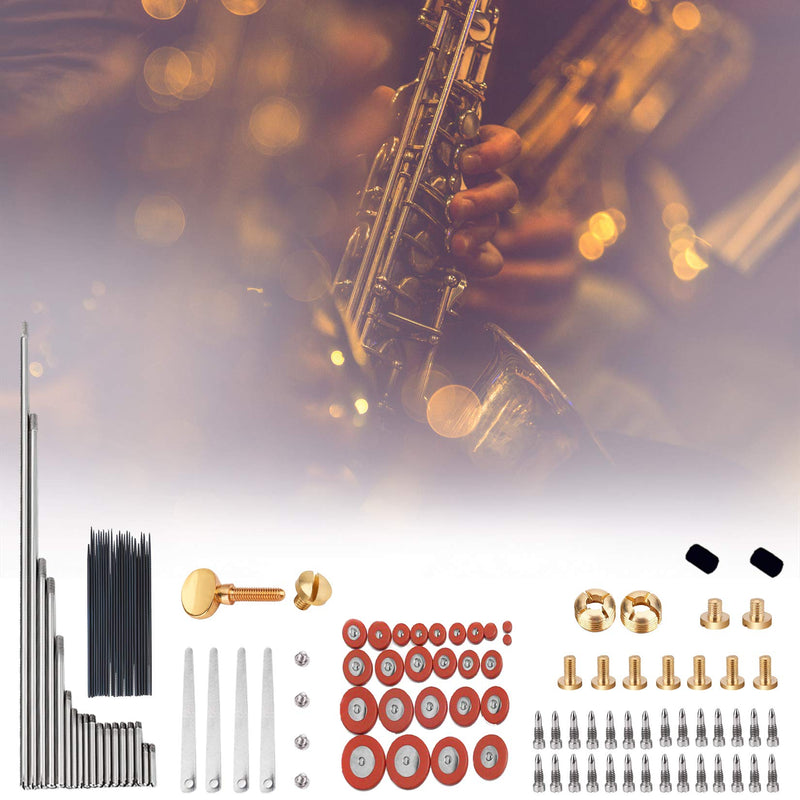 GU GU 1 Set Alto Sax Repair Parts Screws + 25pcs Sax Pads + Blanket column