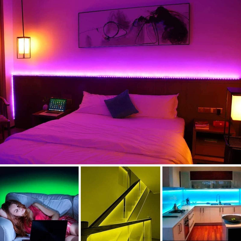 [AUSTRALIA] - MINGER Led Strip Lights 16.4 Feet, for Room, Bedroom, Home, Kitchen, Bar, Remote Control, RGB 16.4 FT 