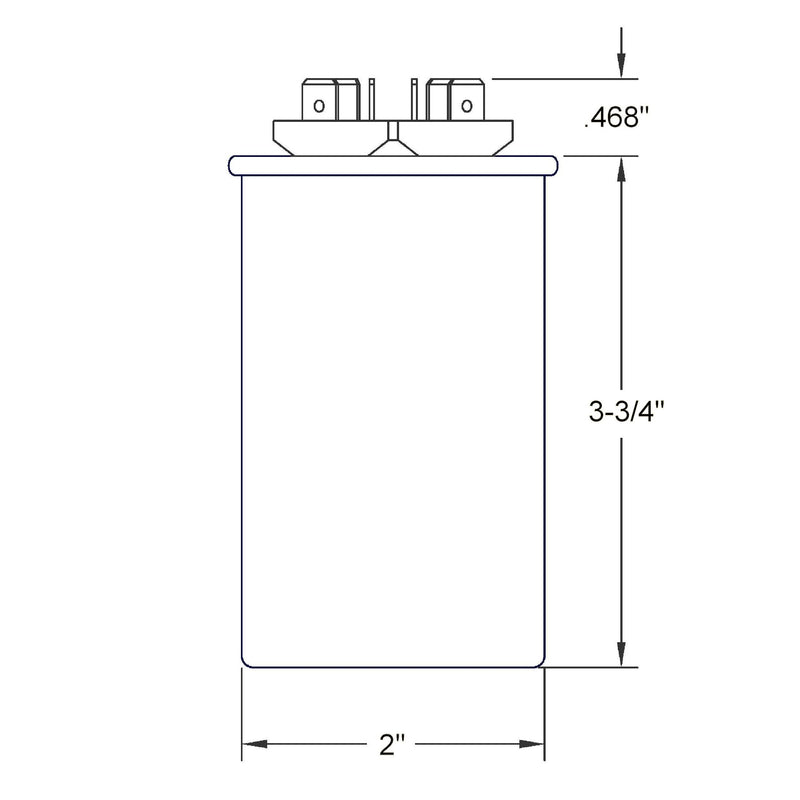 OneTrip Parts USA Run Capacitor 45+10 UF 45/10 MFD 370 VAC 2 Inch Round