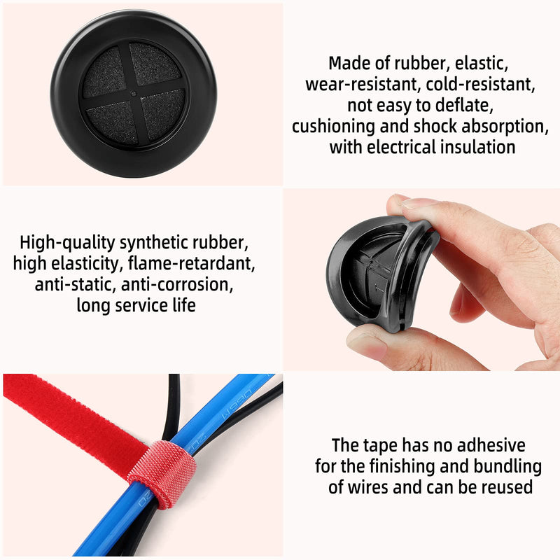 QCQIANG 63Pcs Rubber Grommet Kit, Drill Hole Firewall Hole Plugs Wire Protection, 6 Sizes 5/8" 13/16" 7/8" 1" 1-3/16" 1-1/2"(Round) Black Rubber Grommet Kit