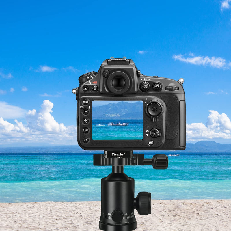Mini Fish Bone Style Quick Release Clamp with 3/8"-1/4" Screw Adapter with Bubble Level,Ytvariw,Compatible for Tripod Head Monopod DSLR Cameras