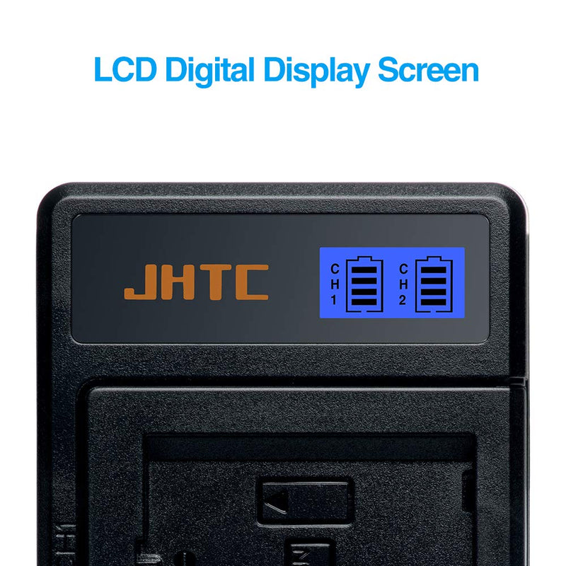 JHTC NP-FW50 Battery 2-Pack and FW50 Battery Charger for Sony A6500,A6000,A6300,A6400,A7,A7II,A7S,A7SII,A7R,A7RII,A33,A55,A37,RX10 Camera and More