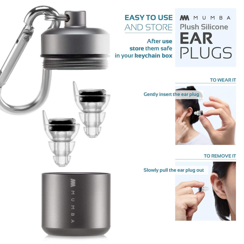 High Fidelity Concert Earplugs, Reusable Musicians Ear Plugs, 24dB Advanced Filter Technology Ear Protection for Music Festivals, DJs, Musicians Black