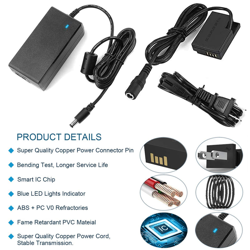 F1TP ACK-E18 AC Power Supply Adapter DR-E18 Dummy Battery Coupler Kit Replace LP-E17 Battery for Canon EOS Rebel T6i T6s T7i T8i SL2 SL3 RP 77D 200D 250D 750D 760D 800D D850 Cameras.
