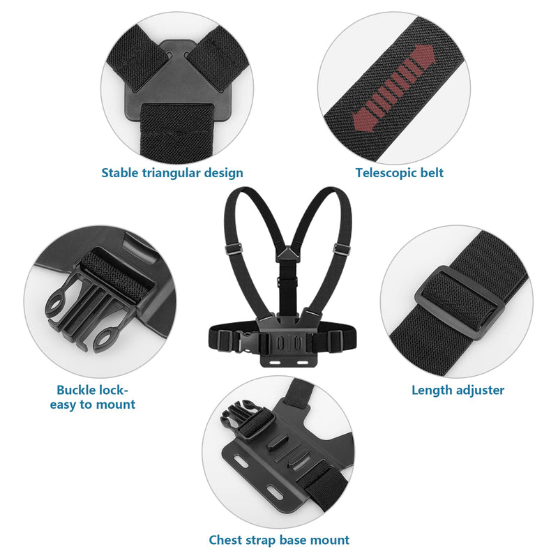 Phone Strap Mount Set,ChromLives Phone Chest Strap Mount +Phone Head Mount +Phone Neck Holder,3 in 1 Hands Free Phone Holder for Neck Head Chest Compatible with iPhone,Gopro Hero and More black