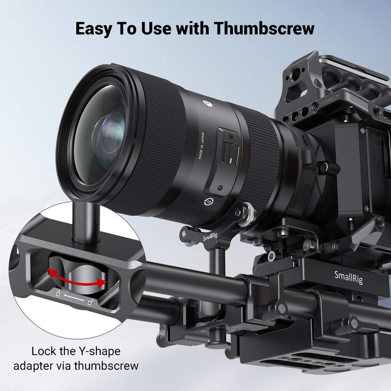 [AUSTRALIA] - SMALLRIG Universal 15mm LWS Rod Mount Lens Support Bracket Height Adjustable for DSLR Camera Shoulder Rig - 2727 