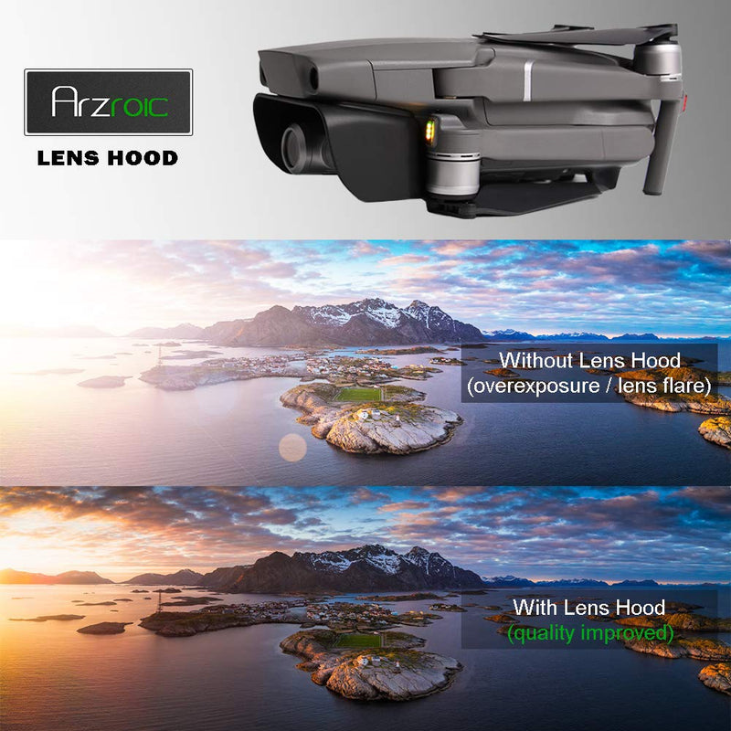 Arzroic Mavic 2 Lens Hood Sun Shade Gimbal Protector Cover Camera Lens Cover Guard Accessories for DJI Mavic 2 Pro/Zoom