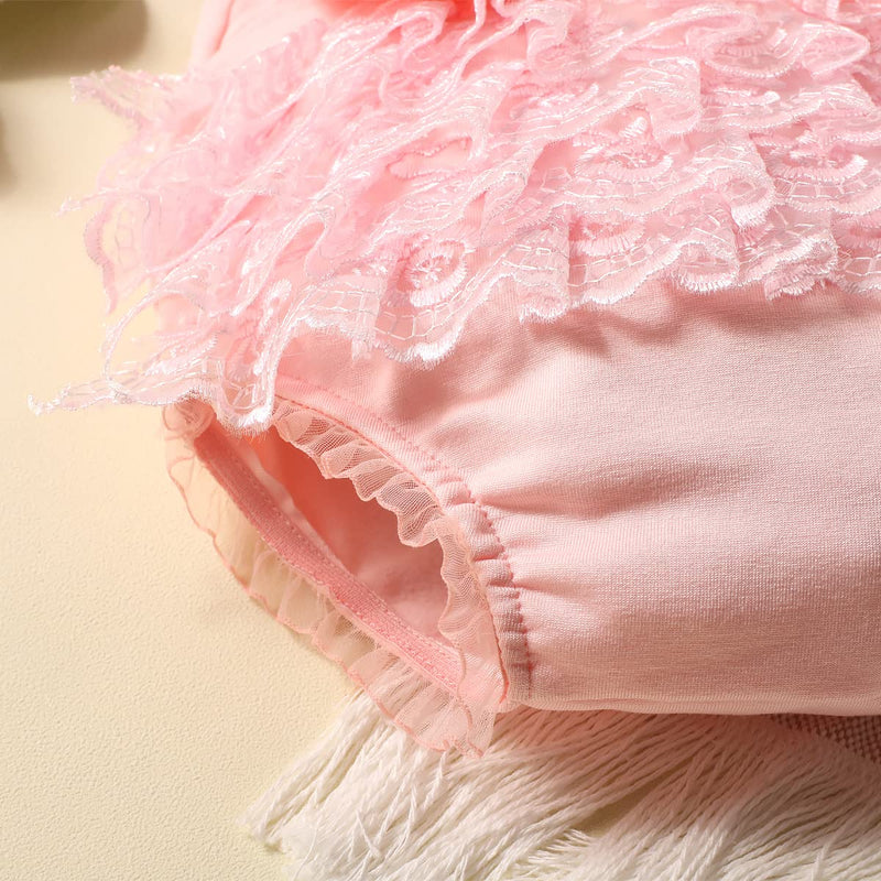 [AUSTRALIA] - Newborn Photography Outfits Girl Newborn Photography Props Lace Romper Newborn Baby Photo Shoot Outfits Girls Photo Props YLSTEED (Strap Style - Pink) Strap Style - Pink 