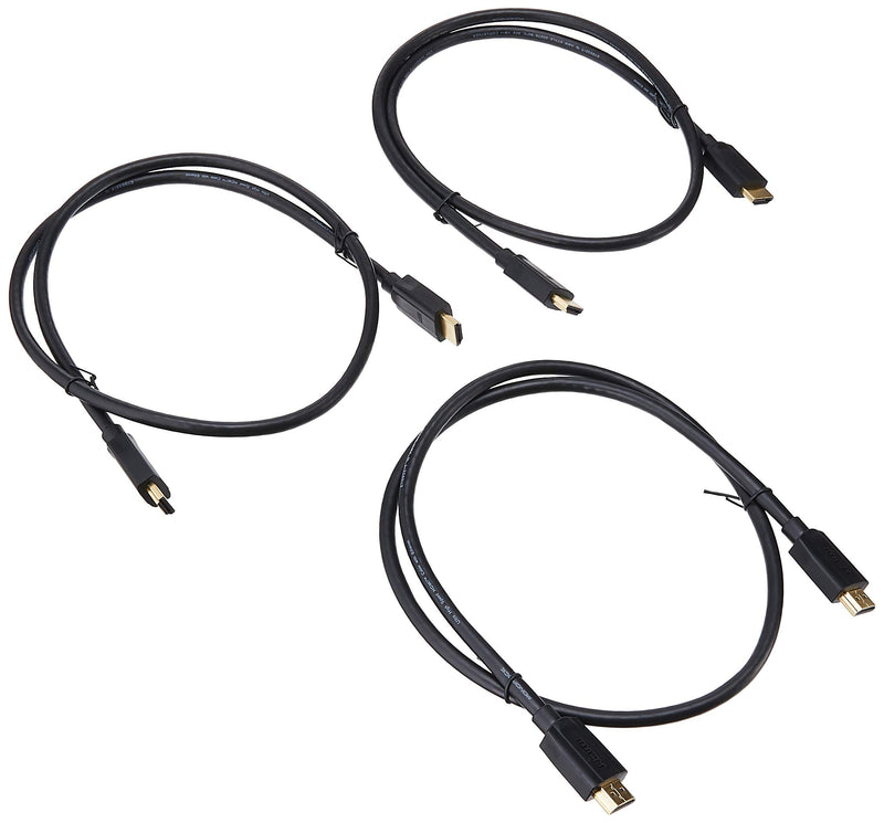 [AUSTRALIA] - Monoprice 139480 Ultra 8K High Speed HDMI Cable - 3 Feet - Black (3-Pack) 48Gbps, 8K, Dynamic HDR, eARC, UHDTV, AMD FreeSync - DynamicView 3 Pack 