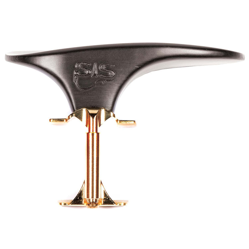 SAS Ebony Chinrest for 3/4-4/4 Violin or Viola with 35mm Plate Height and Goldplated Bracket