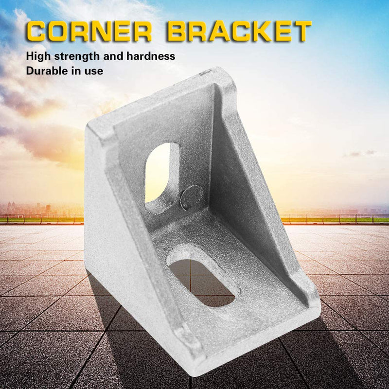 Akozon 25pcs 4040 Corner Bracket Right Angle L Shape Corner Bracket Brace Fastener 2 Hole Aluminum Brackets for Extrusion Profile