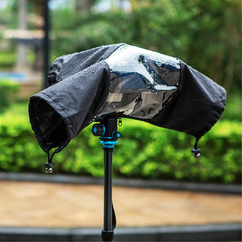 DSLR Mirrorless Camera Rain Cover Sleeve Large Raincoat Dust Proof Protector for Canon EOS R5 R6 Rp Ra R 7D 6D 5D Mark IV III II Rebel T8i T7i T7 T6i T6s T6 T5i T5 SL3 SL2 90D 80D 77D 70D SX70 SX60 Black