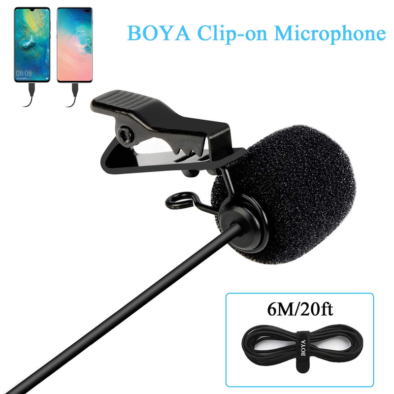 [AUSTRALIA] - ­Omnidirectional Lavalier Lapel Microphone BOYA by-M1 with Easy Clip On System ­for Canon Nikon Sony DSLR Cameras,iPhone,Android,Samsung, for Podcast Recording Interview Video 