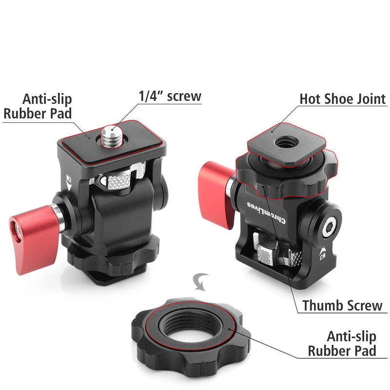 [AUSTRALIA] - Field Monitor Mount Holder,ChromLives Swivel and Tilt Adjustable Camera Monitor Holder Mount with Cold Shoe for 5/7 inch Monitors,Support Tilt 180° and Swivel 360°(2021 Updated) Field Monitor Mount 