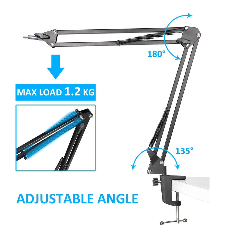 [AUSTRALIA] - Yeti Nano Mic Stand with Pop Filter - Microphone Boom Arm Stand with Foam Cover Windscreen for Blue Yeti Nano Mic by YOUSHARES 