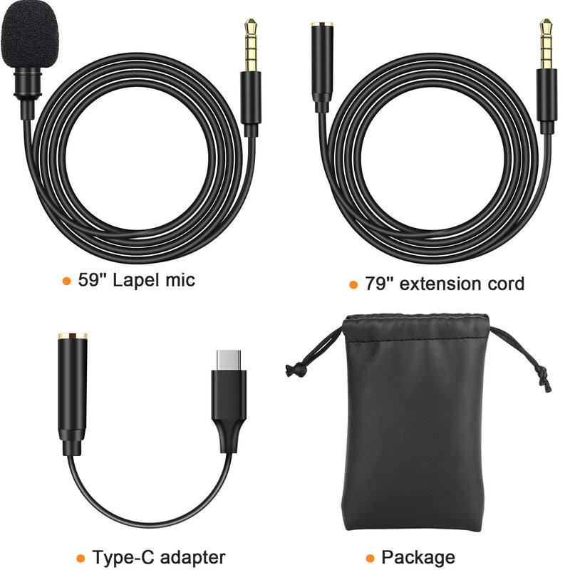 [AUSTRALIA] - Eocean Professional Grade Microphone ­Omnidirectional Mic with Easy Clip On System ­ Perfect for Vlog/Live Broadcast/Recording YouTube/Interview/Video Conference/Podcast/iPhone/ASMR 