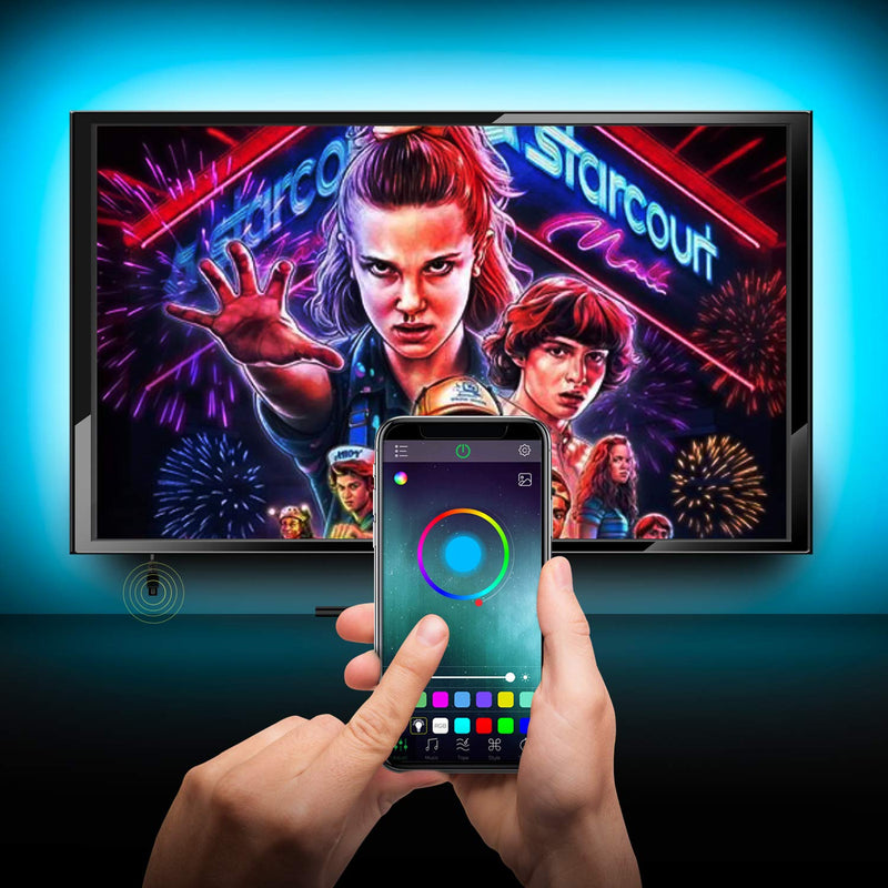 [AUSTRALIA] - Nexillumi LED Lights for TV Backlight USB Powered for 32 Inch-60 Inch TV,Color Changing LED Strip Lights with Remote APP Control,Mirror,PC,Sync to Music, 5050 RGB LED Lights for Android iOS 
