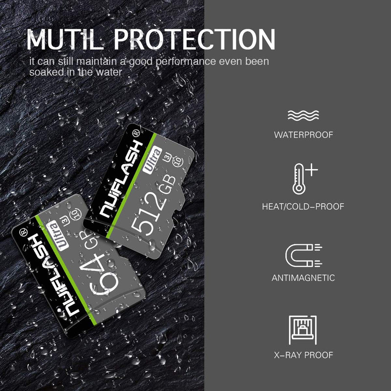 Micro SD Card 512GB SD Memory Card 512GB TF Card Class 10 with Free SD Card Adapter,Designed for Android Smartphones,Tablets and Others HHL-512GB