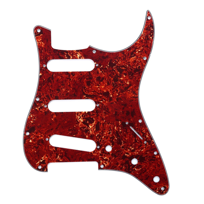 Musiclily SSS Strat Guitar Pickguard and BackPlate Set for Fender USA/Mexican Standard Stratocaster Modern Style, 4Ply Vintage Tortoise