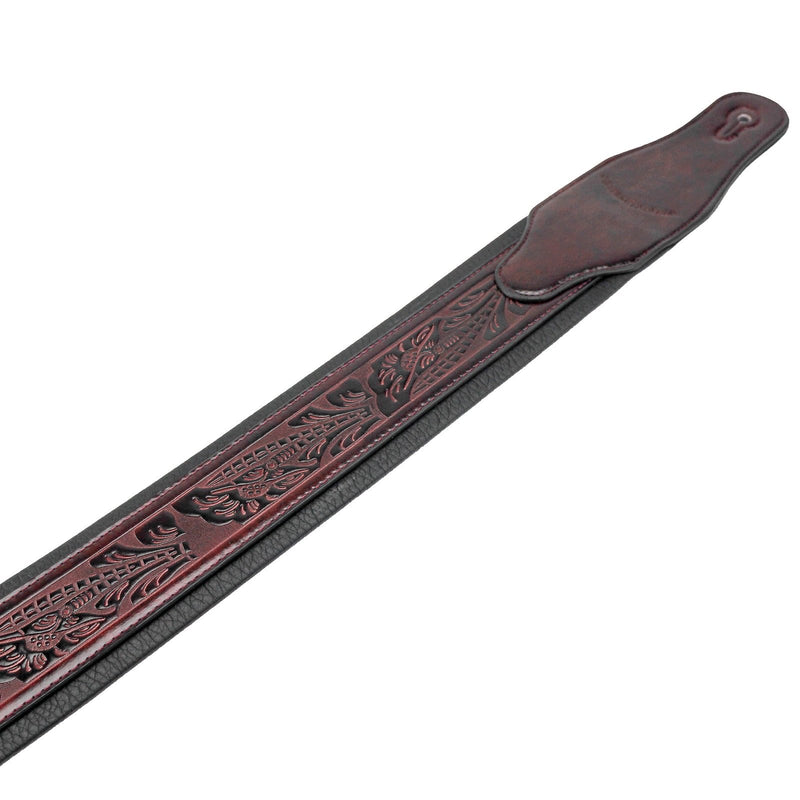 Walker & Williams GB-103 Oxblood Brown Padded Strap Live Oak Pattern