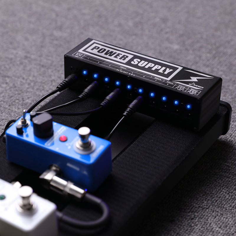 Donner DP-2 Guitar Pedal Power Supply 10 DC Output for 9V/12V/18V Effect Pedals