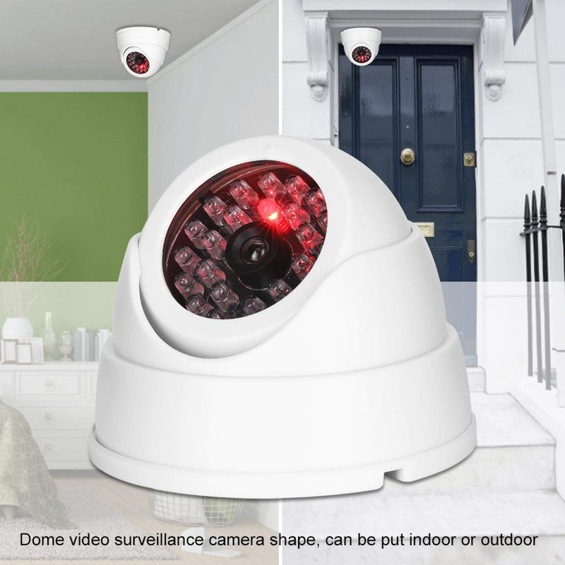 DAUERHAFT Wireless Simulated Dome Camera,Dome Simulated Surveillance Camera with Dummy IR LEDs,Put Indoor Outdoor Fake Dome Camera,for Home Office Shop Security…