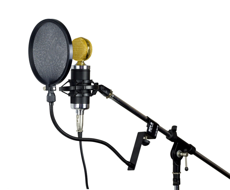 Nady MPF-6 6-Inch Clamp On Microphone Pop Filter with Flexible Gooseneck and Metal Stabilizing Arm Pop Filter with Stablizing Arm