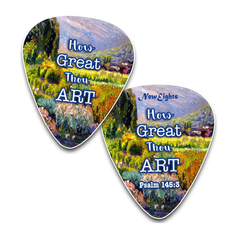 Christian Guitar Picks for Gospel Music - In Christ Alone (12-Pack) - Medium Celluloid - Best Inspirational Music Gifts for Church Worship Team, Pastor, Youth Group, Dad, Mom, Boys, Girls