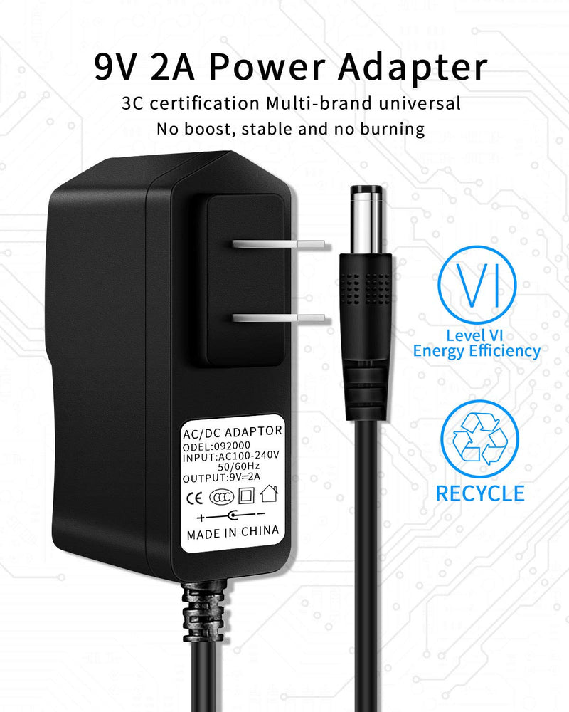 JAINTA 9V PSA Adapter Compatible with for Boss PSA-120S ME-80 ME-70 ME-25 ME-50B GT-100 GT-1 GT-10 AD-10 BR-80 BR-600 DB-88 DB-90, Guitar Pedal Power CE-2B BOSS Mini Katana RE-20 RC-1 RC-3 DS-2