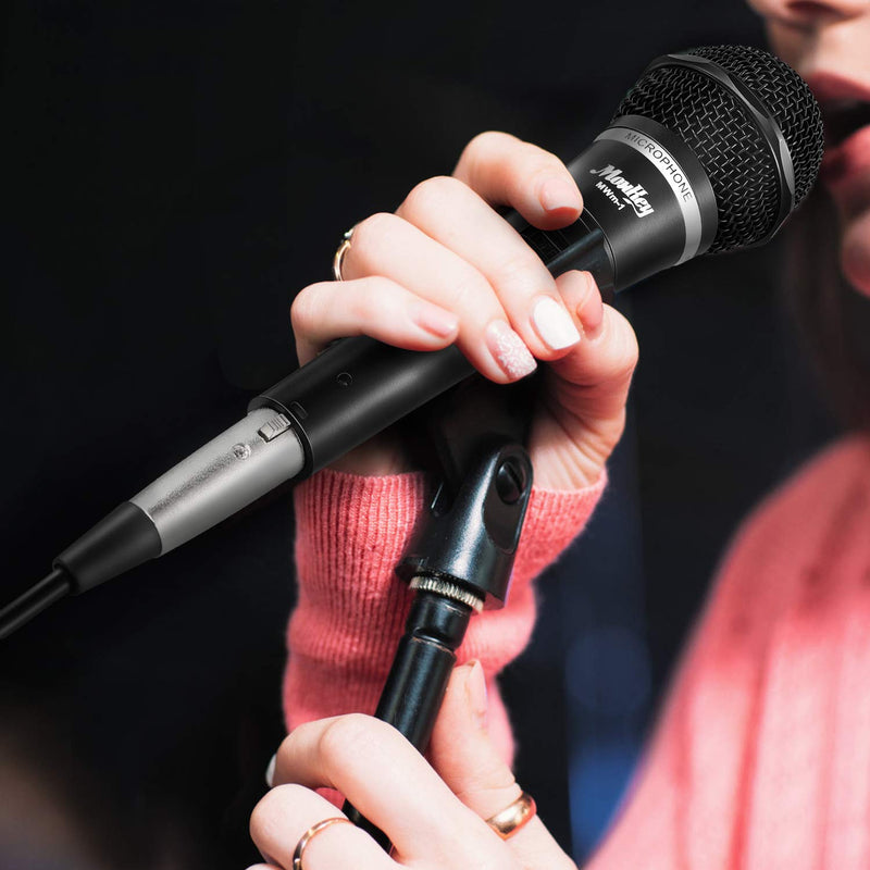 [AUSTRALIA] - Moukey MWm-1 Dynamic Vocal Microphone Wired Handheld Karaoke Mic for Singing, Karaoke Machine, Live with 16.40 ft XLR Detachable Cable 