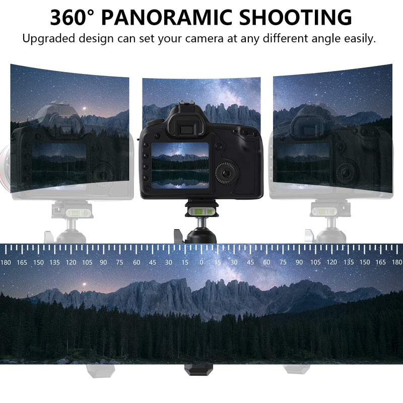 POYINCO Tripod Mini Ball Head 360 Degree Rotating Panoramic Ballhead with 1/4" Screw Quick Shoe Plate, for Tripod Monopod Slider DSLR Camera Camcorder,Max Load up to 5 kg/ 11lb 1/4" quick shoe plate