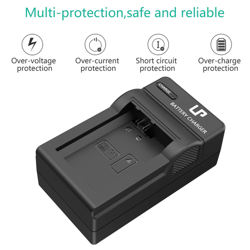 NP-FW50 Battery Charger, LP Charger Compatible with Sony Alpha A6000, A6400, A6100, A6300, A6500, A5100, A7, A7 II, A7R, A7R II, A7R2, A7S, A7S II, A7S2, A5000, A3000, A55, RX10, NEX-3/5/7 Series Basic Charger