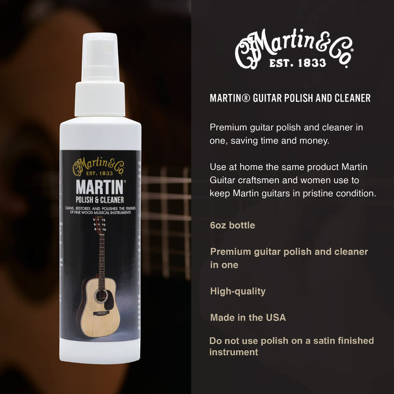 Martin Guitar Polish and Cleaner, All-In-One Guitar Cleaner, 6 Ounces Polish Cleaner