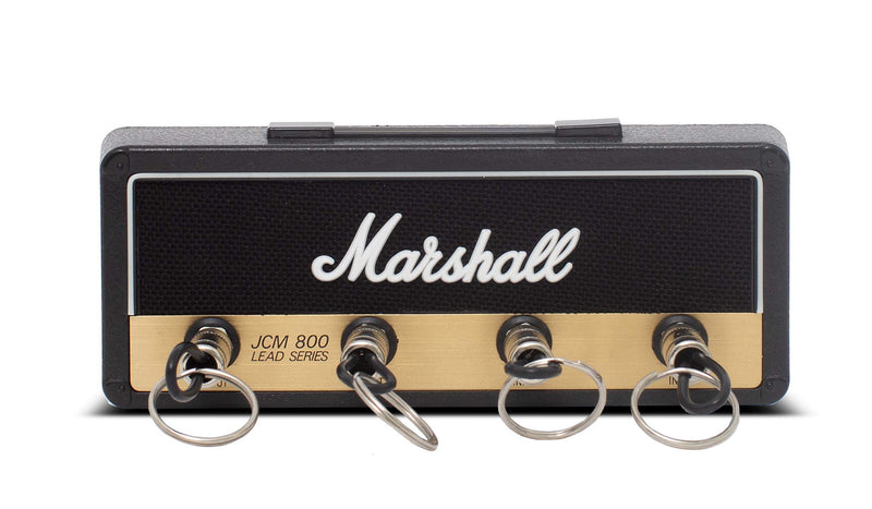 Licensed Marshall Jack Rack- Wall mounting guitar amp key hanger. Includes 4 guitar plug keychains and 1 wall mounting kit. Easy installation. Standard Jcm800