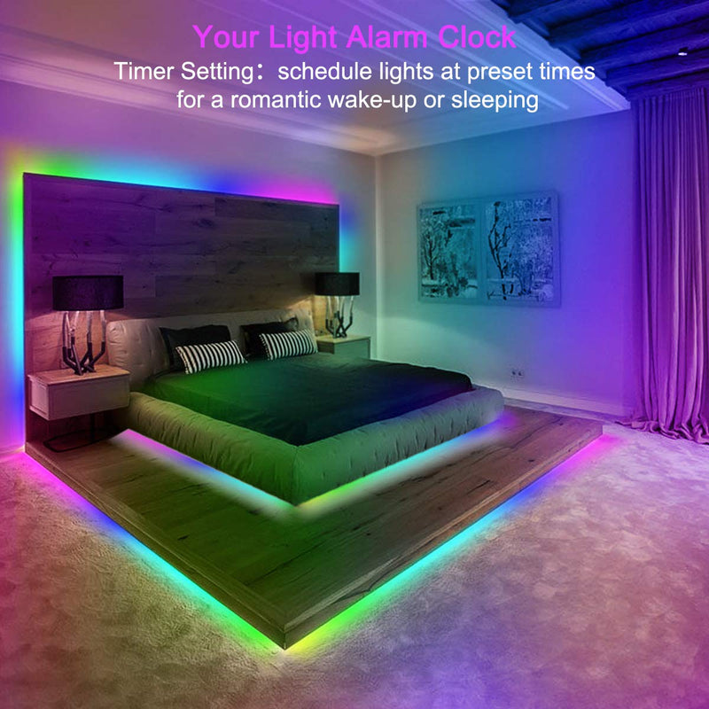 [AUSTRALIA] - 20ft Sound Reactive LED Strip Lights, Remote & App Bluetooth Controlled Music Sync RGB LED Light Strip, Smart Lighting for Bedroom, Room, TV, Party, Gaming with Bright 5050 LED, Cuttable, Waterproof 