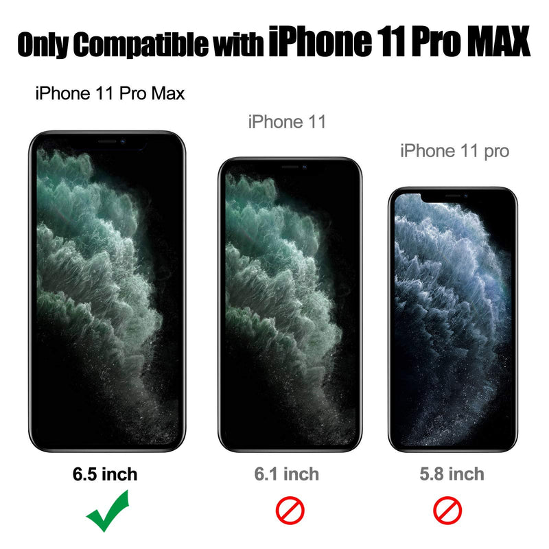 JAME Designed for iPhone 11 Pro Max Case with Screen Protector x 2, Military-Grade Drop Protection, Shockproof Protective Phone Cases Cover Car Mount Ring Kickstand Case for iPhone 11 Pro Max 6.5 Inch BLACK-11 Pro Max