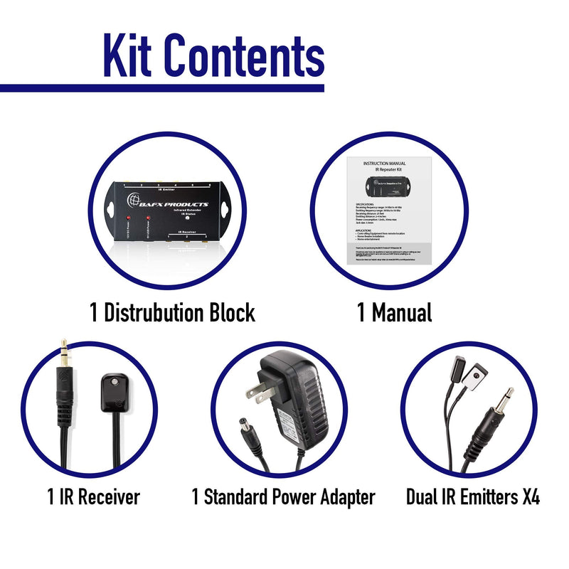 BAFX Products (Infrared) IR Remote Control Extender or IR Repeater Kit - Control 1 to 8 Devices (Expandable to 12!)
