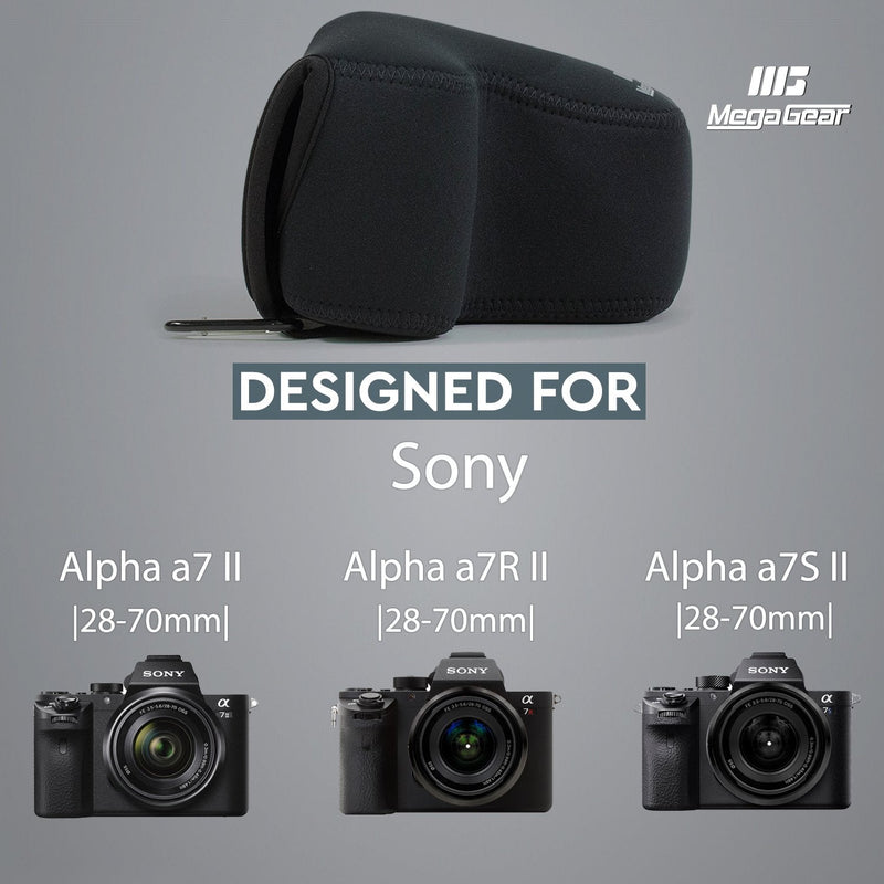 [AUSTRALIA] - MegaGear Ultra Light Neoprene Camera Case Compatible with Sony Alpha A7S II, A7R II, A7 II (28-70mm) Black 