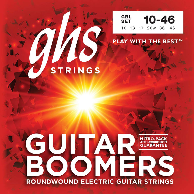 GHS Strings GHS Boomers Roundwound Electic Guitar Strings Light GBL 10 Pack (10-46)