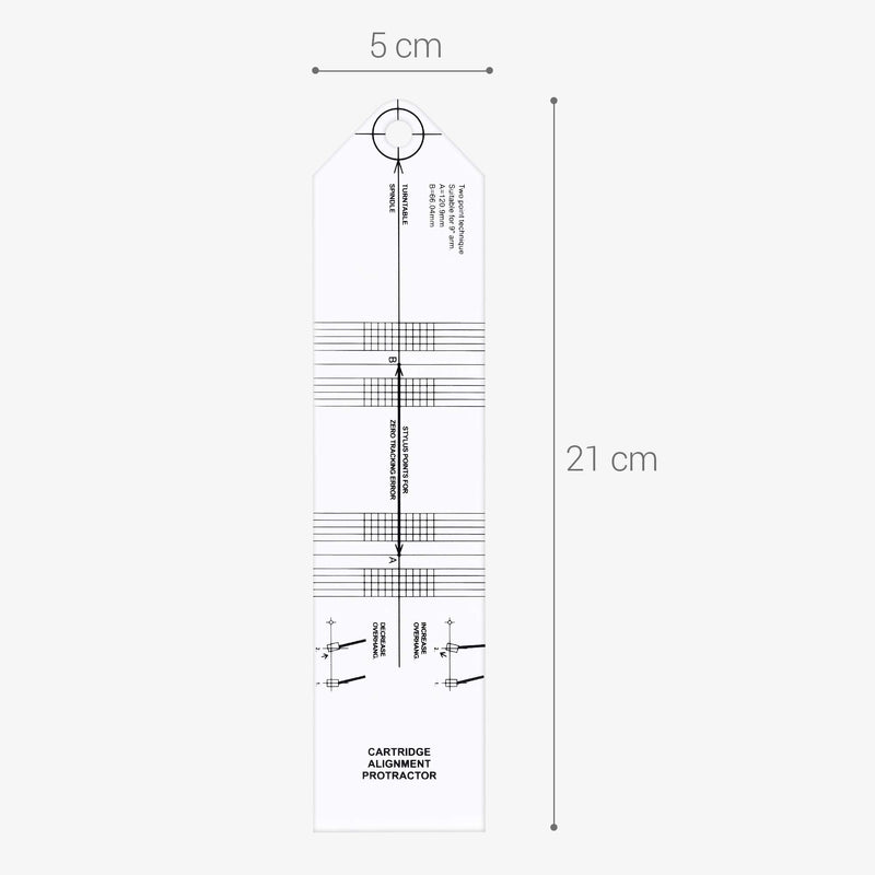 kwmobile Cartridge Alignment Protractor - Straight Ruler Tool for Record Player Turntable Vinyl Player Phono Needle Tonearm Adjustment