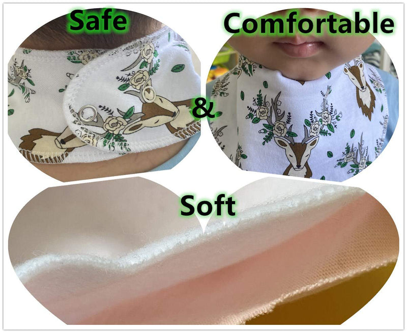 8 Pack Bibs Baby Bibs Bandana Bibs Gelisite Organic Cotton for Absorbent Drooling Teething Animal Pattern Multi9