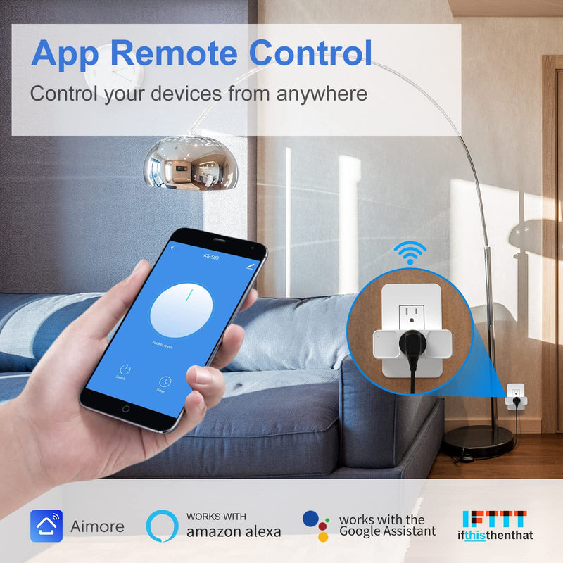 Smart Plug, Milfra 2.4GHz WiFi Smart Plug Smart Home Wi-Fi Outlet Compatible with Alexa Google Assistant Smart Plug 4Pack