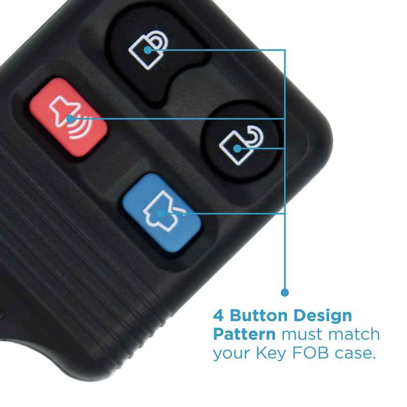 Keyless2Go Replacement for New Shell Case and 4 Button Pad for Remote Key Fob with FCC ID Protection CWTWB1U345 - Shell Case Protection (2 Pack) 2 Pack