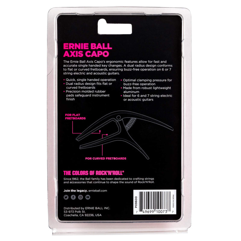 [AUSTRALIA] - Ernie Ball Axis Dual Radius Capo, Black Satin (P09600) 