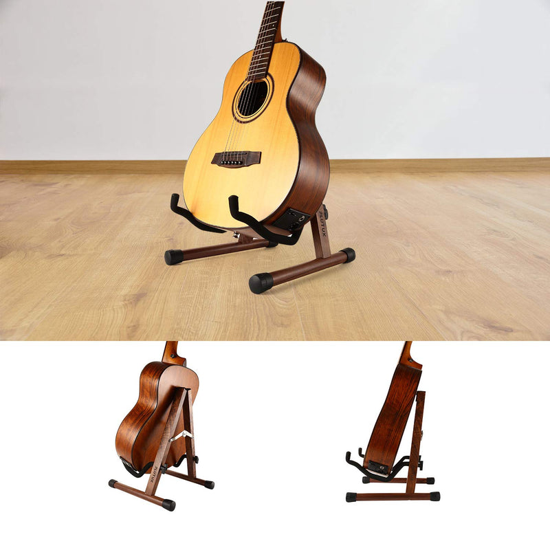 Wooden Guitar Stand Acoustic Guitar Stand Floor, Electric Guitar Stand, Bass Guitar Stand for Cello/Mandolin/Banjo/Ukulele Stand with Black Walnut
