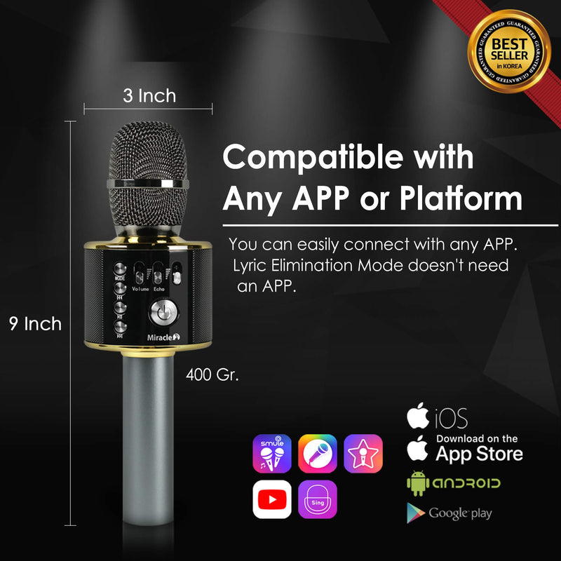 M37 - Karaoke Microphone, Portable Microphone for Singing, with Bluetooth Microphone for car, and Microphone Bluetooth Wireless Karaoke MIC Speaker