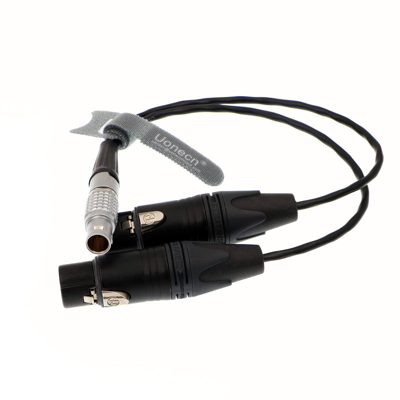 Uonecn 10 Pin to Dual XLR 3 Pin Female Plug Breakout Cable for Atomos Audio Splitter Cable for Shogun Monitor Recorder 30cm Straight 10 Pin to 2*XLR